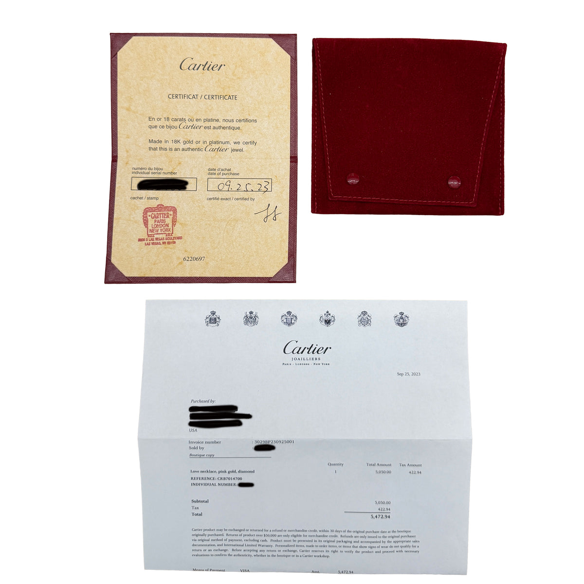 Cartier Rose Gold Diamond Love Pendant box