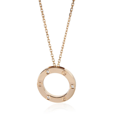 Cartier Rose Gold Diamond Love Pendant fv