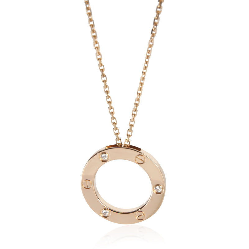 Cartier Rose Gold Diamond Love Pendant fv