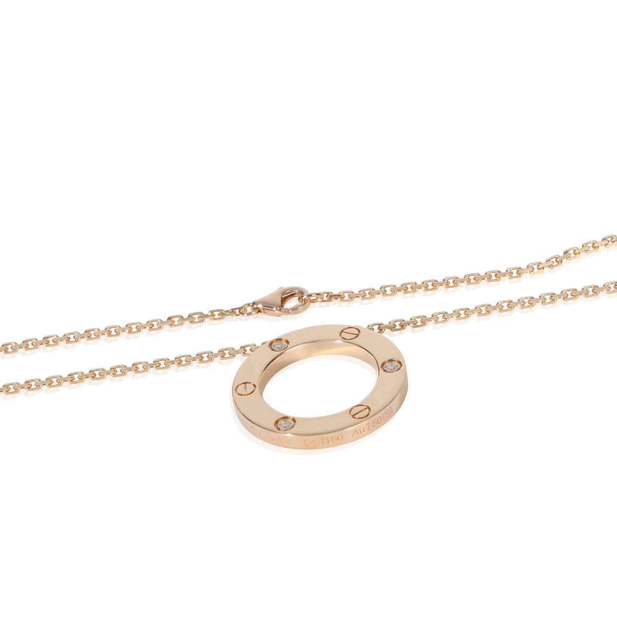 Cartier Rose Gold Diamond Love Pendant sv