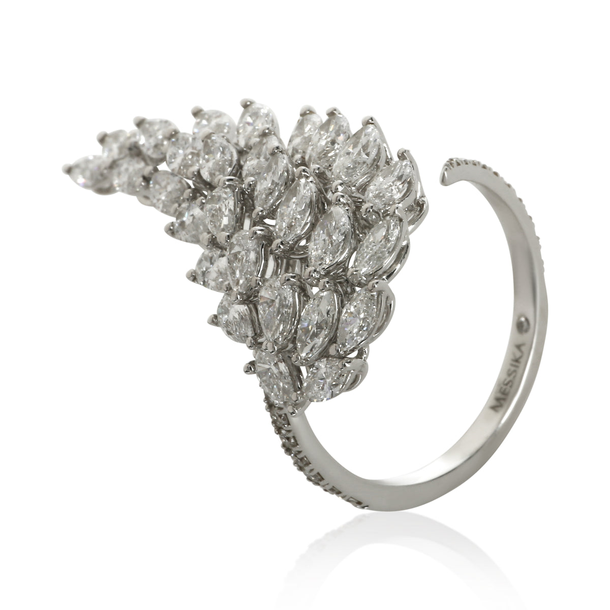 Messika White Gold Diamond Angel Wing Ring clasp