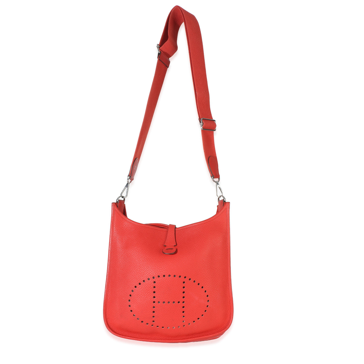 Hermès Rouge Tomate Clemence Evelyne III PM 29 PHW Handbag av