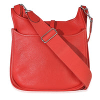 Hermès Rouge Tomate Clemence Evelyne III PM 29 PHW Handbag bv