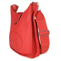 Hermès Rouge Tomate Clemence Evelyne III PM 29 PHW Handbag sv