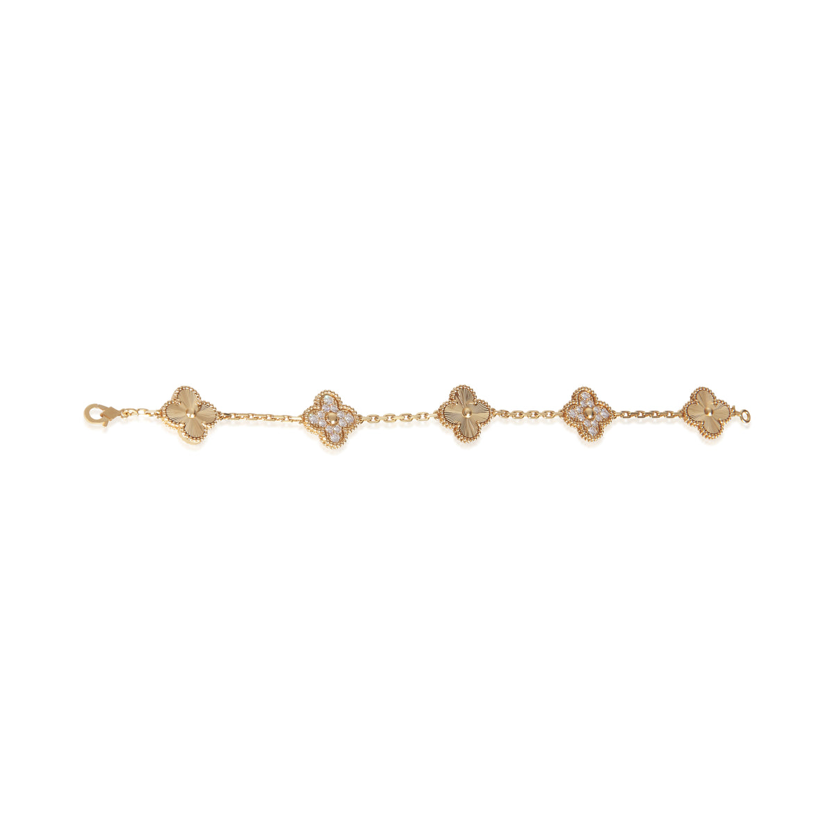 Van Cleef & Arpels Yellow Gold Diamond Vintage Alhambra Bracelet bv