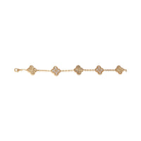 Van Cleef & Arpels Yellow Gold Diamond Vintage Alhambra Bracelet bv