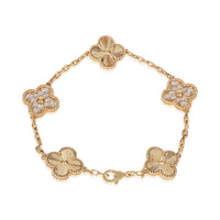 Van Cleef & Arpels Yellow Gold Diamond Vintage Alhambra Bracelet pv