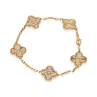 Van Cleef & Arpels Yellow Gold Diamond Vintage Alhambra Bracelet sv