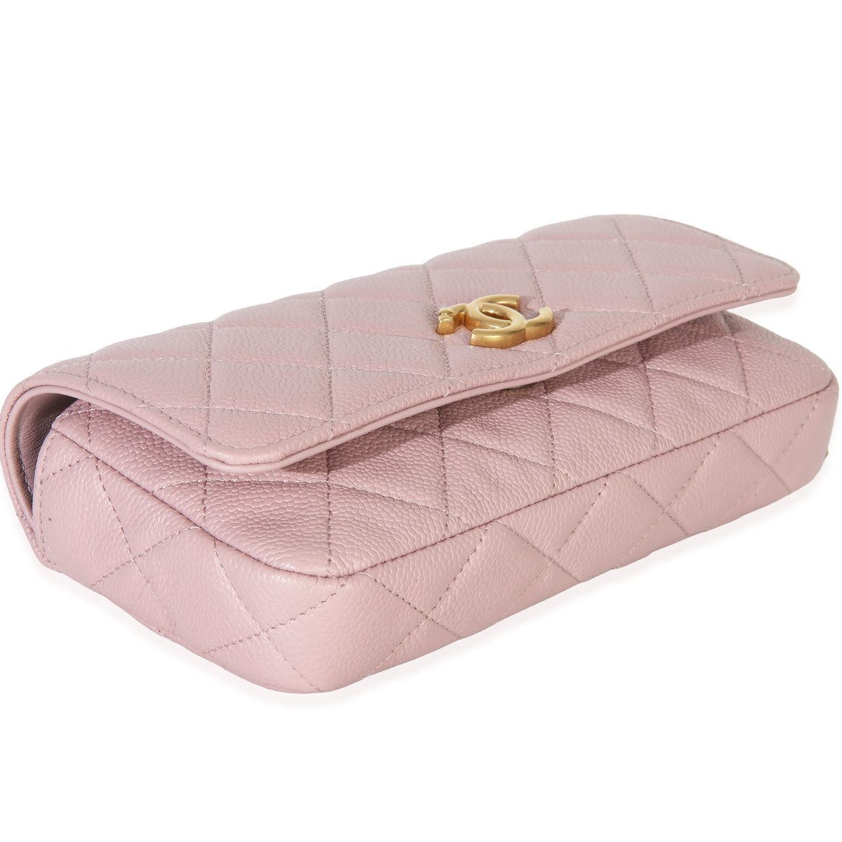 Chanel Light Pink Quilted Caviar Sweetheart Phone Holder With Chain Handbag Handbag clasp