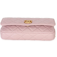 Chanel Light Pink Quilted Caviar Sweetheart Phone Holder With Chain Handbag Handbag stamp