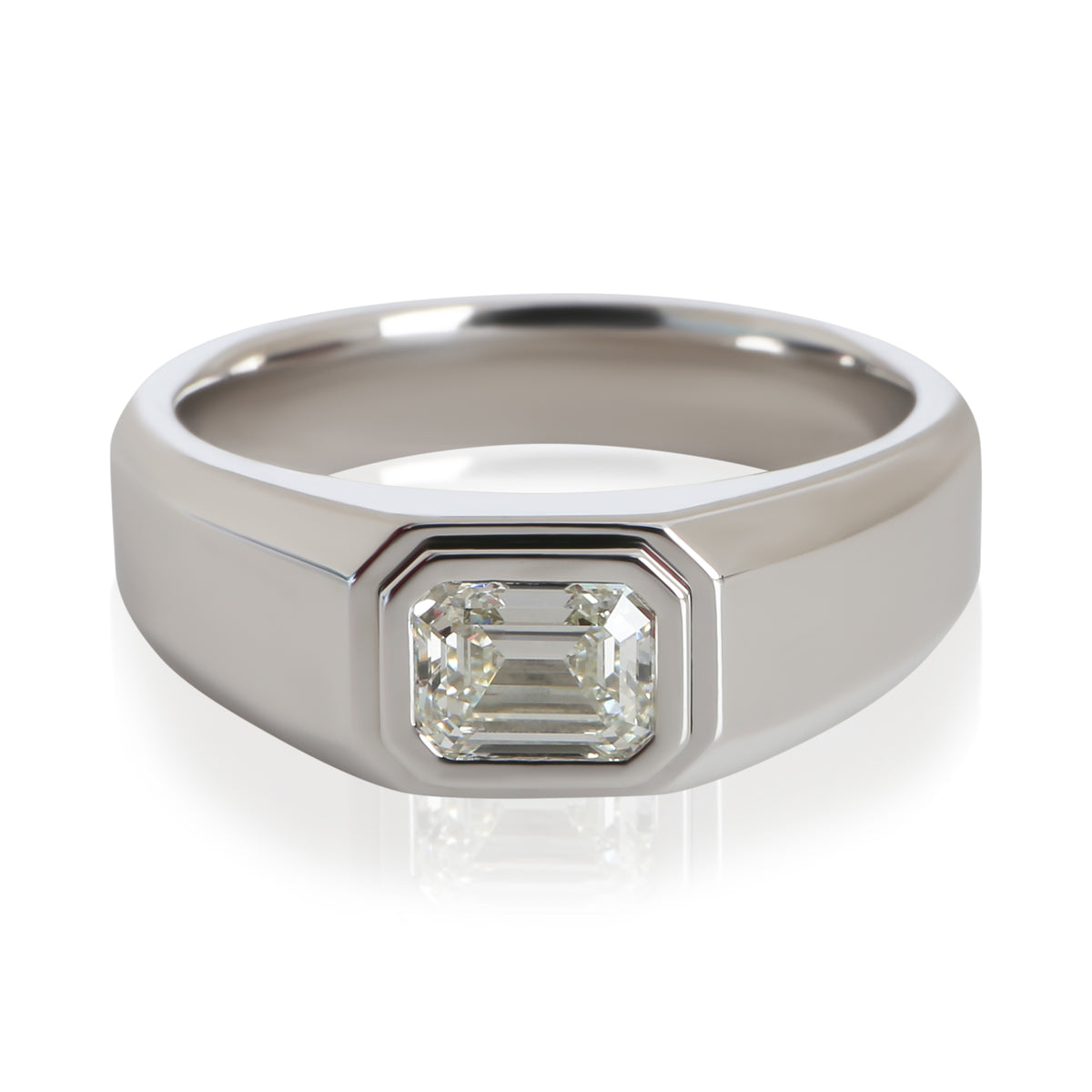 Tiffany & Co. 1.04 ct Emerald Diamond Charles Tiffany Men's Engagement Ring sv