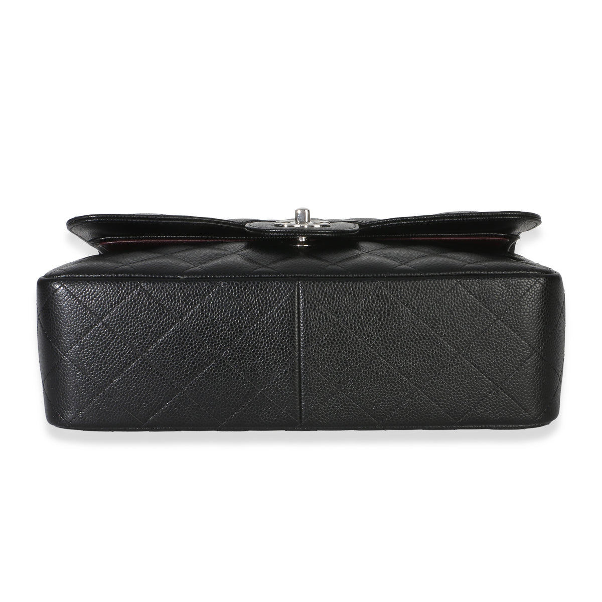 Chanel Black Quilted Caviar Jumbo Double Flap Handbag Handbag bv