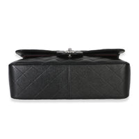 Chanel Black Quilted Caviar Jumbo Double Flap Handbag Handbag bv