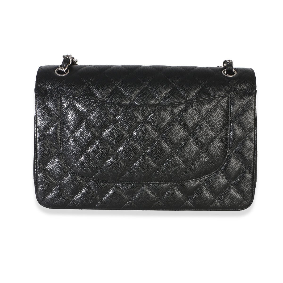 Chanel Black Quilted Caviar Jumbo Double Flap Handbag Handbag pv