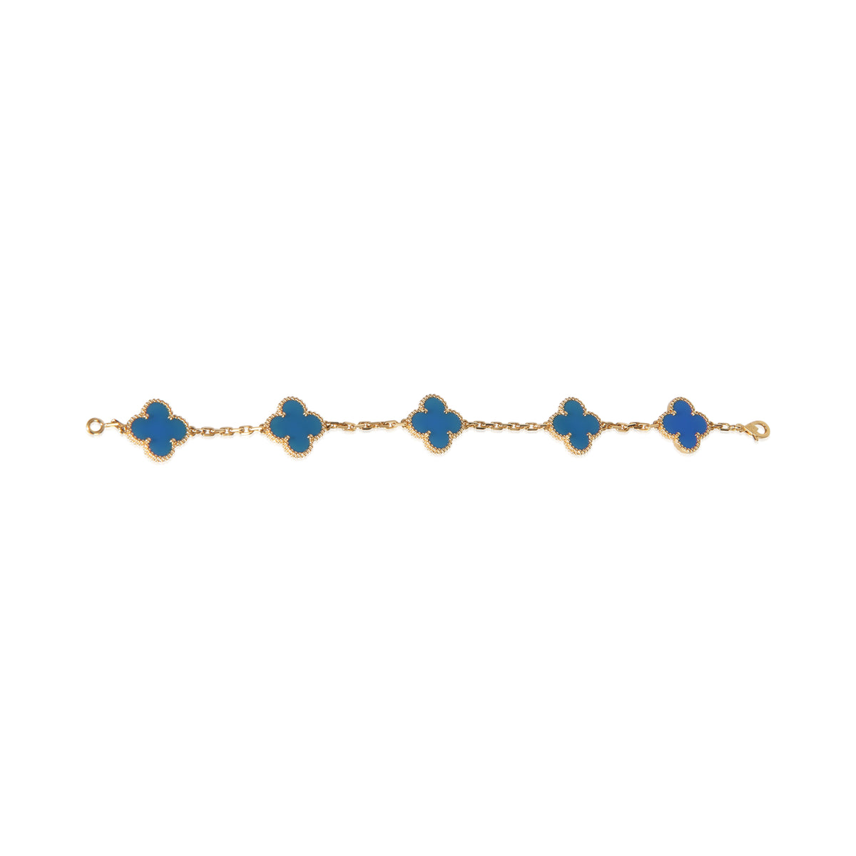 Van Cleef & Arpels Yellow Gold Agate Vintage Alhambra Bracelet bv