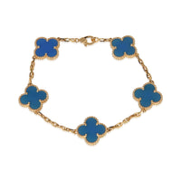 Van Cleef & Arpels Yellow Gold Agate Vintage Alhambra Bracelet fv