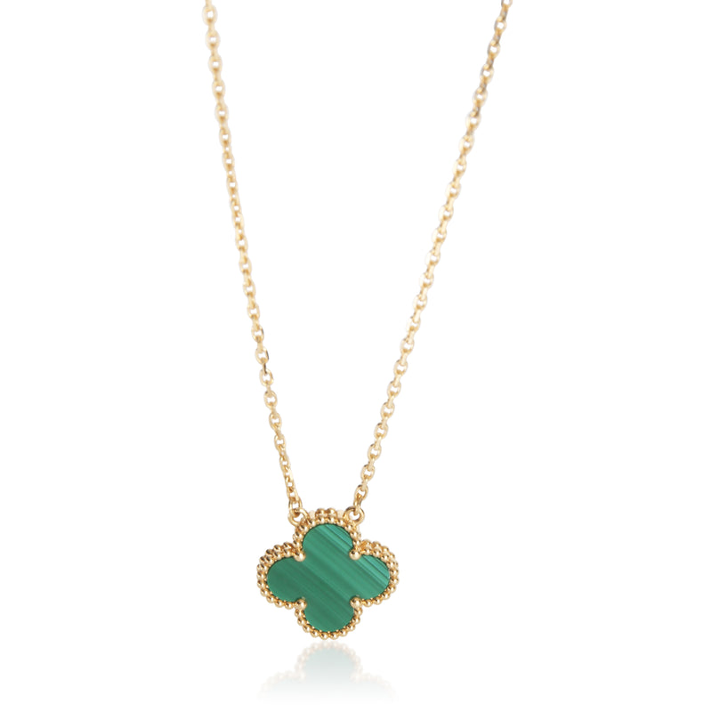 Van Cleef & Arpels Yellow Gold Malachite Vintage Alhambra Pendant fv