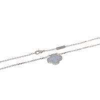 Van Cleef & Arpels White Gold Chalcedony Vintage Alhambra Pendant sv