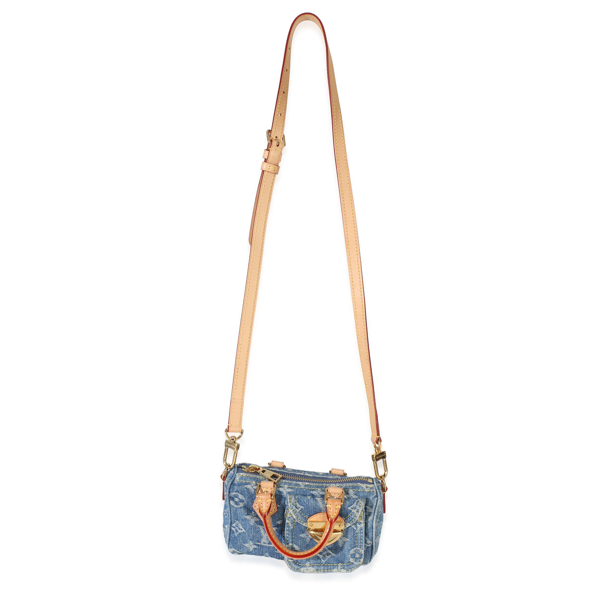 Louis Vuitton Blue Monogram Denim Nano Speedy Handbag av