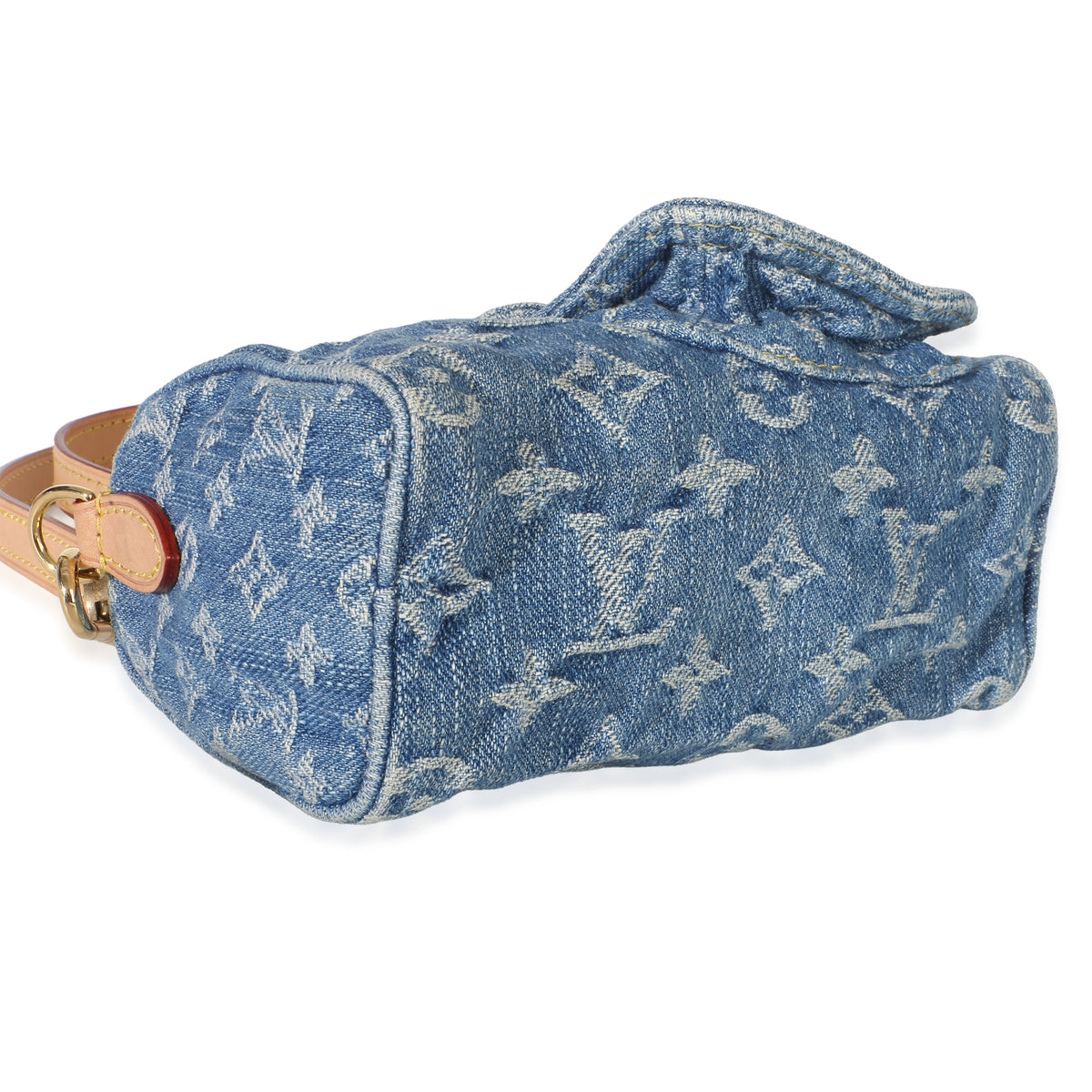Louis Vuitton Blue Monogram Denim Nano Speedy Handbag clasp