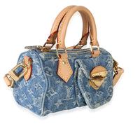 Louis Vuitton Blue Monogram Denim Nano Speedy Handbag pv