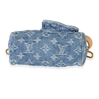 Louis Vuitton Blue Monogram Denim Nano Speedy Handbag stamp