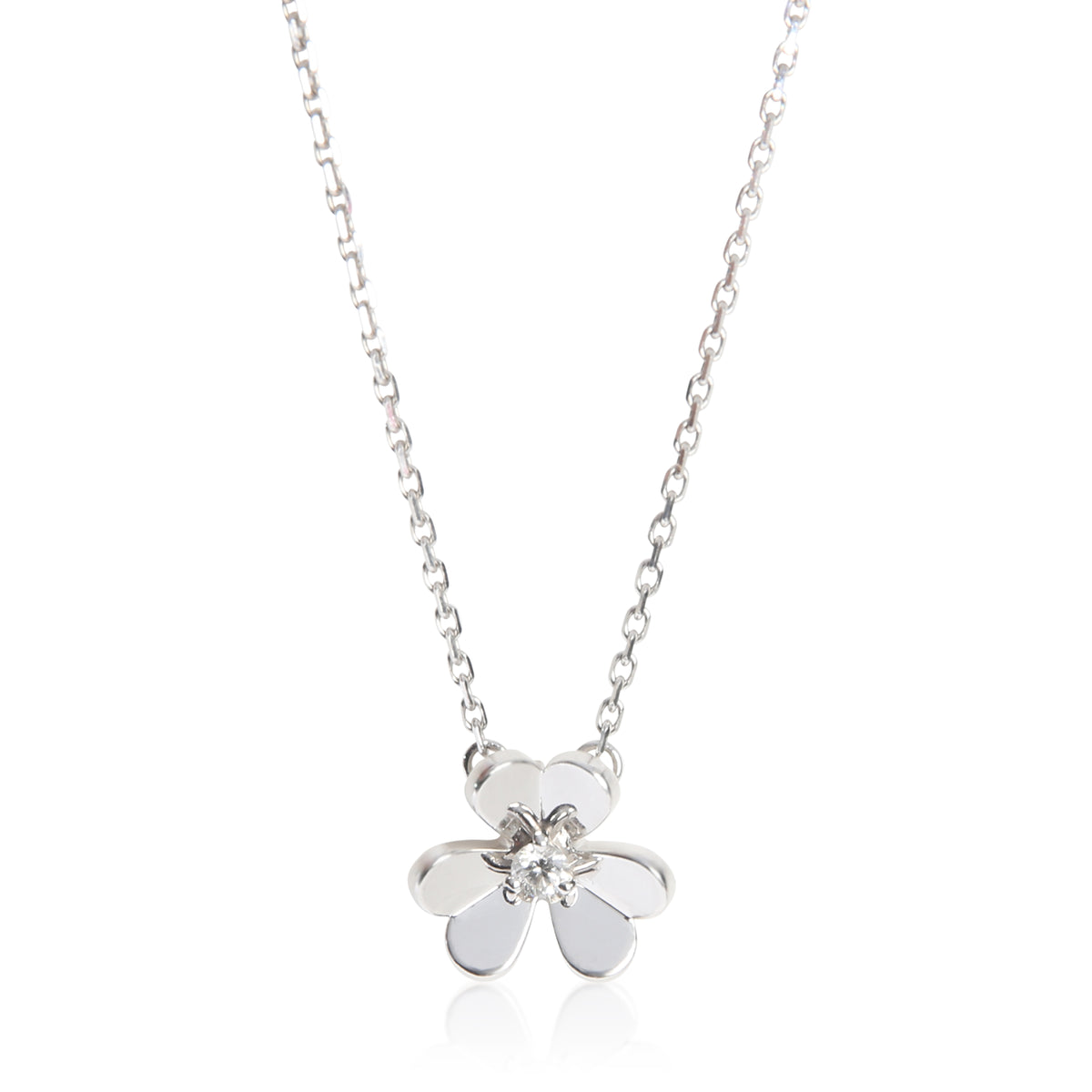 Van Cleef & Arpels White Gold Diamond Mini Frivole Pendant fv