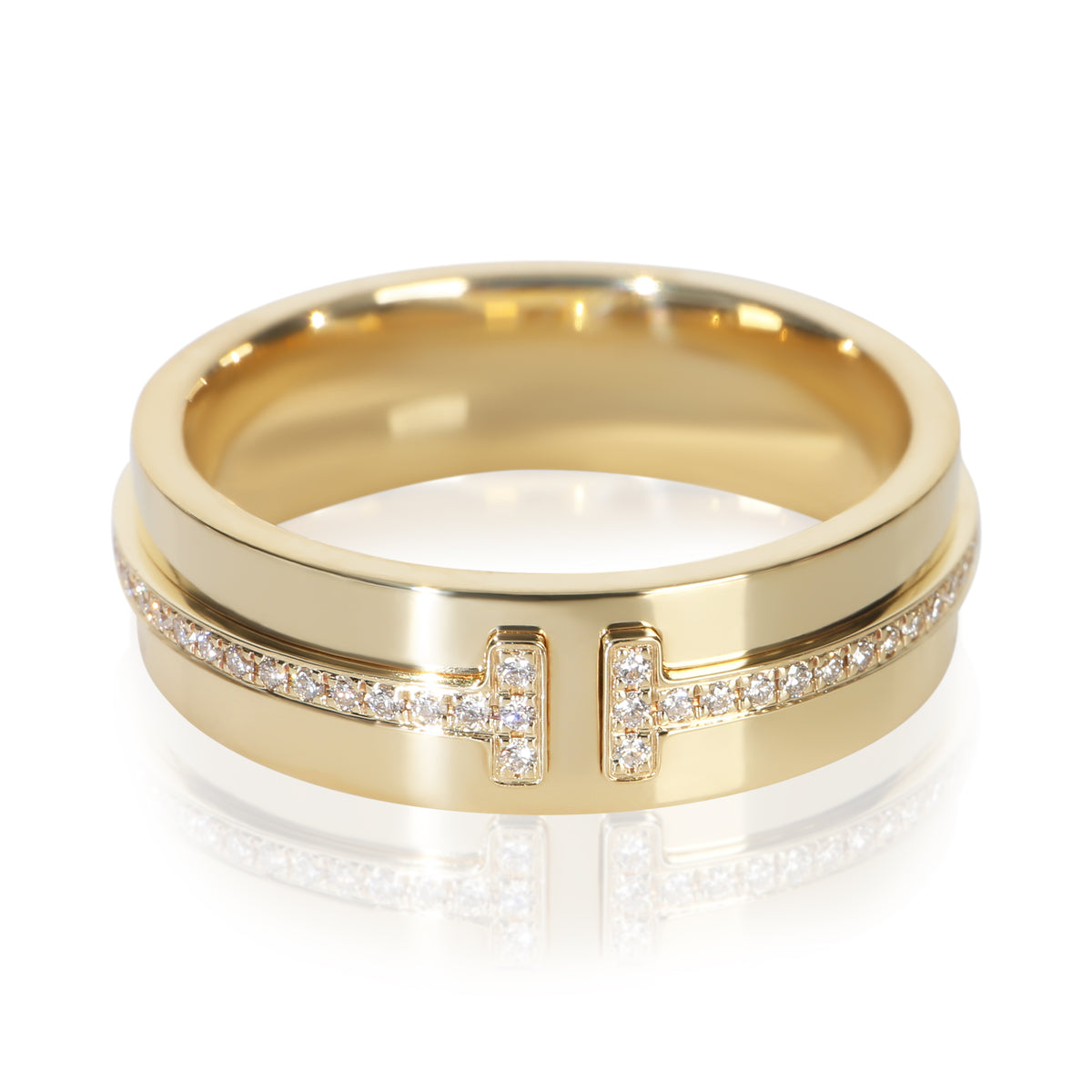 Tiffany & Co. Yellow Gold Diamond Tiffany T Wide Ring fv