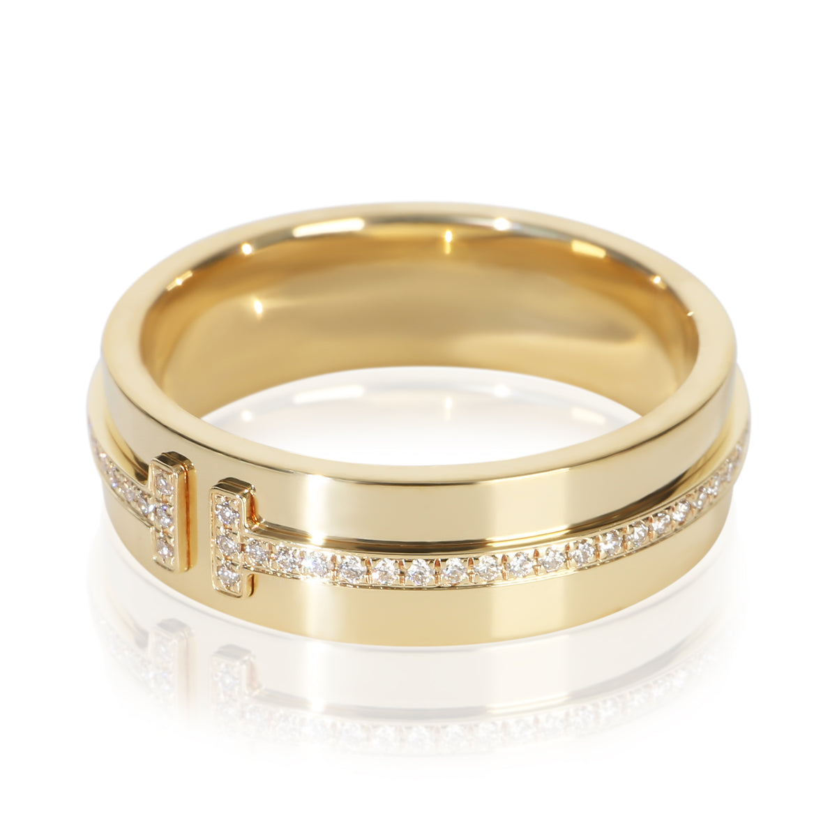 Tiffany & Co. Yellow Gold Diamond Tiffany T Wide Ring sv