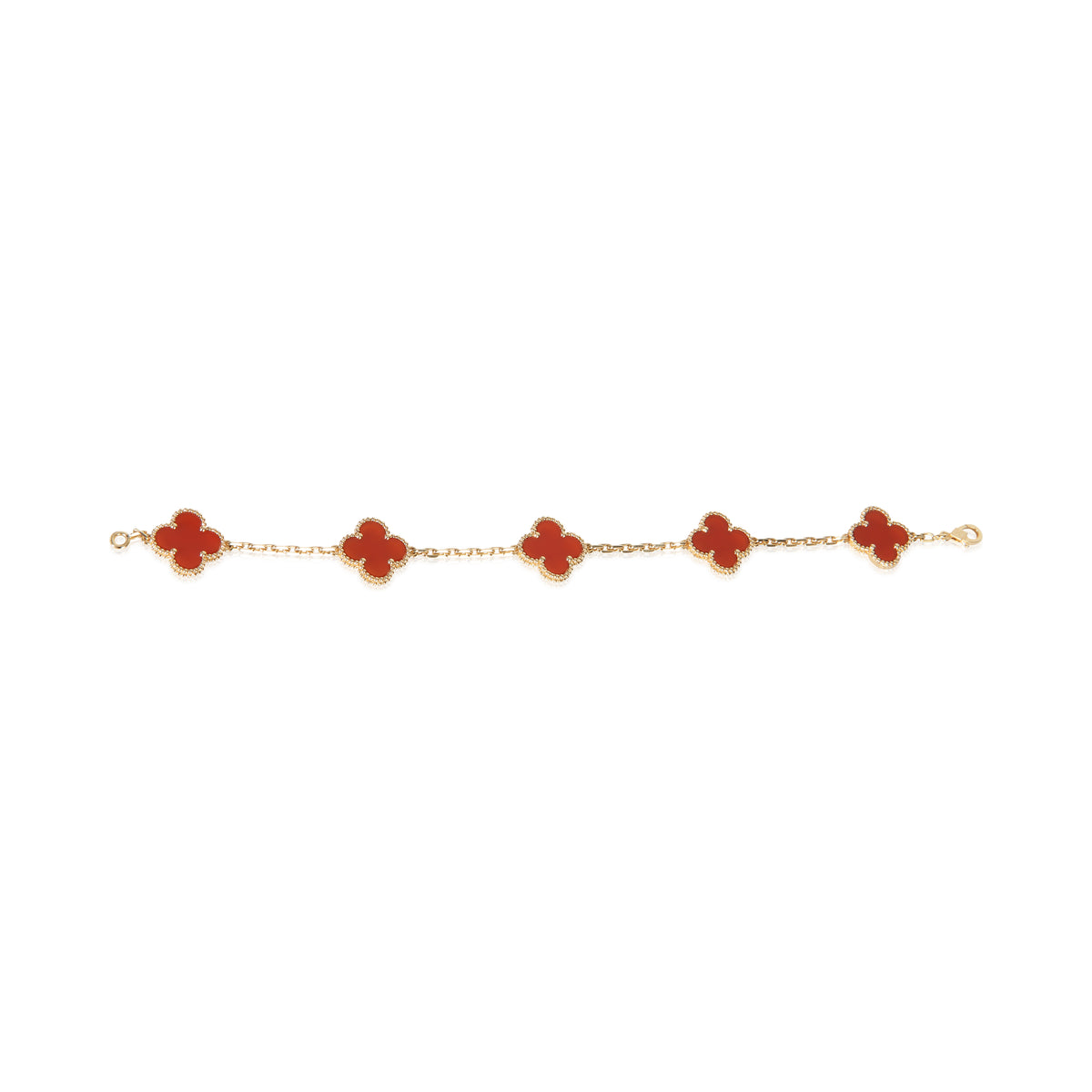 Van Cleef & Arpels Yellow Gold Carnelian Vintage Alhambra Bracelet av