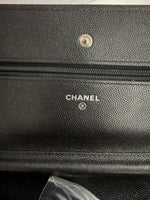Chanel Black Iridescent Quilted Caviar Classic Wallet On Chain Handbag ad4