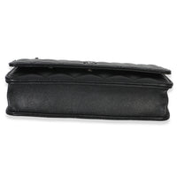 Chanel Black Iridescent Quilted Caviar Classic Wallet On Chain Handbag stamp
