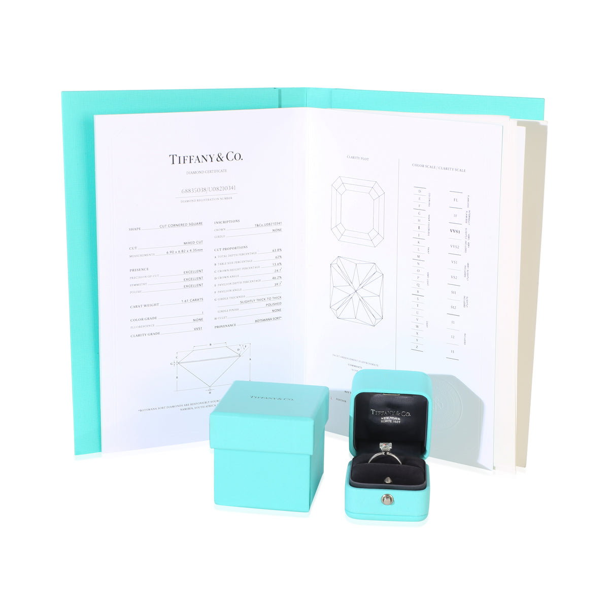 Tiffany & Co. 1.61 ct  Square Diamond Tiffany True Engagem ad1