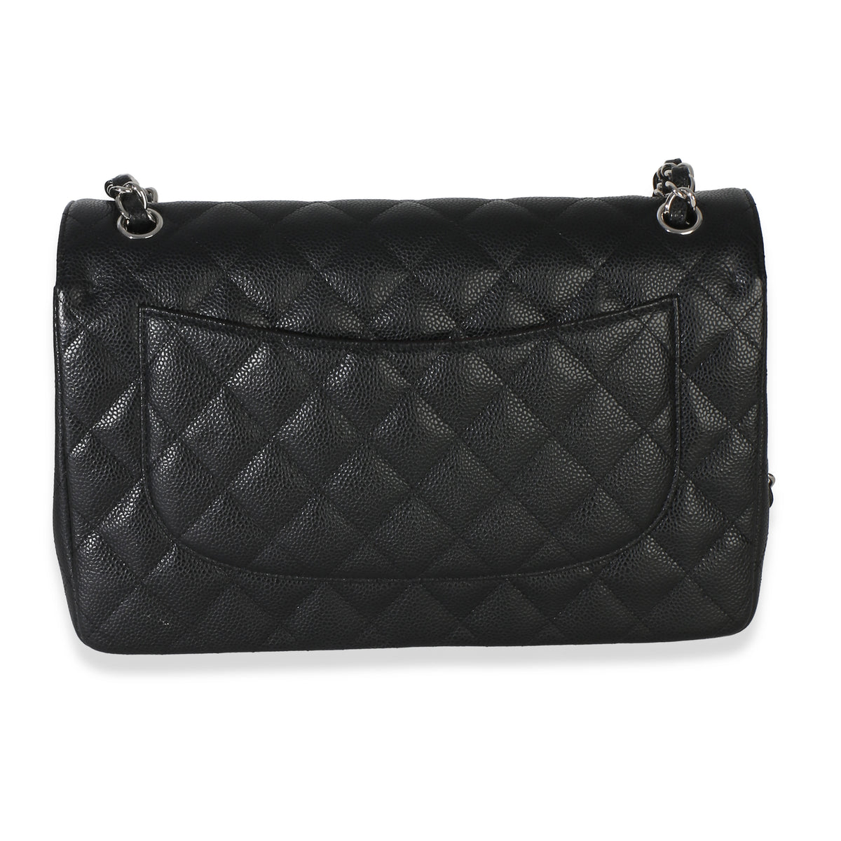 Chanel Black Quilted Caviar Jumbo Double Flap Handbag Handbag 4