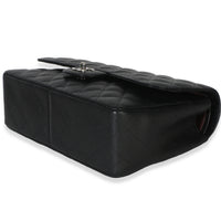 Chanel Black Quilted Caviar Jumbo Double Flap Handbag Handbag 6