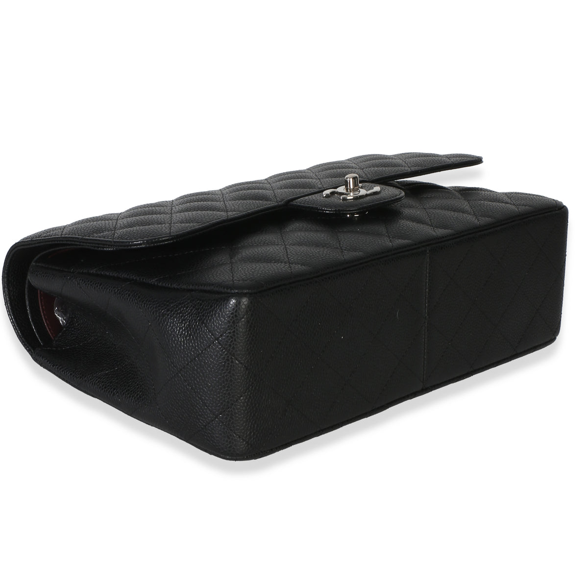 Chanel Black Quilted Caviar Jumbo Double Flap Handbag Handbag 7