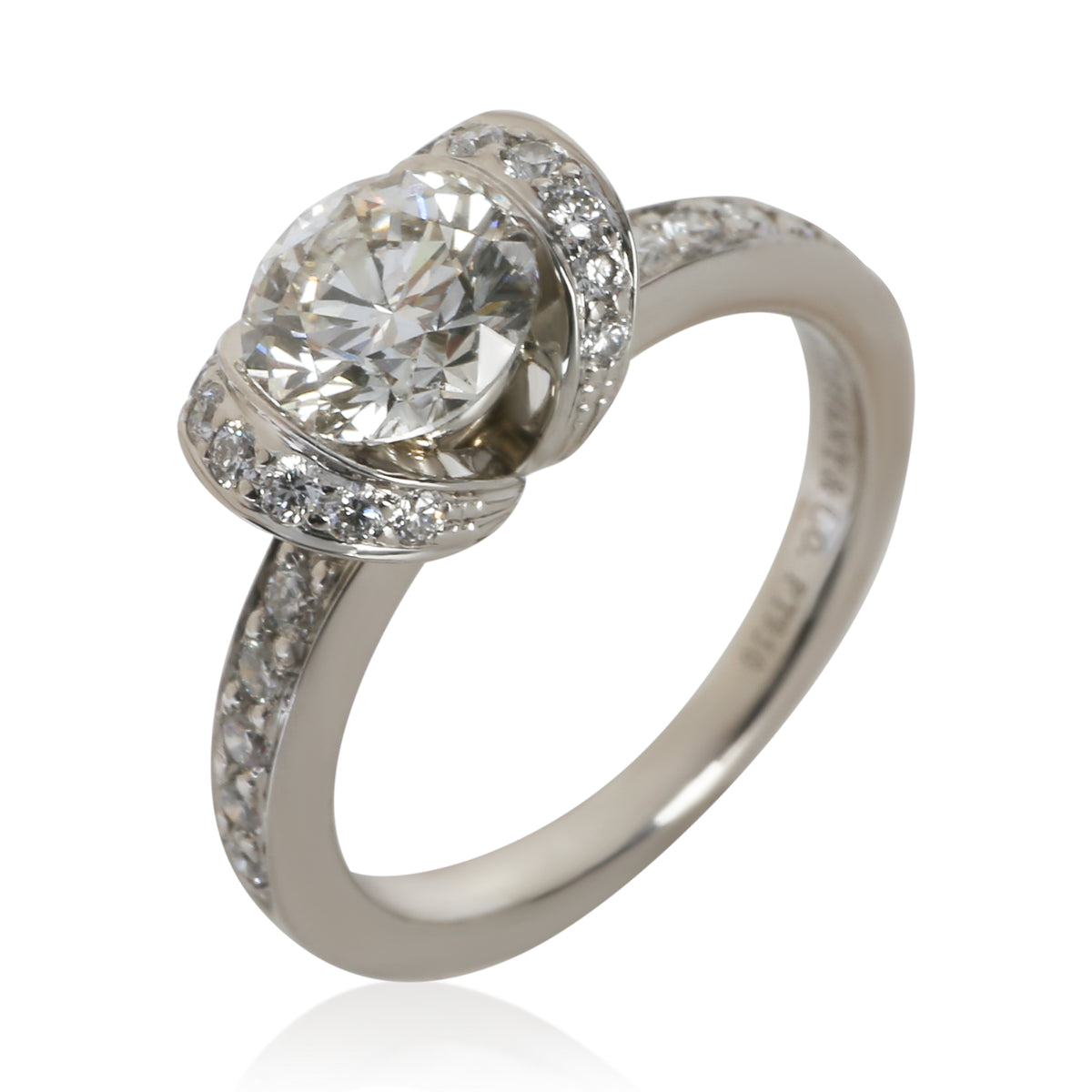 Tiffany & Co. 0.9 ct Round Brilliant Diamond Ribbon Engagement Ring 4