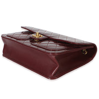 Chanel 25B Burgundy Quilted Patent Double Pocket Flap Bag Handbag 6