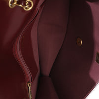 Chanel 25B Burgundy Quilted Patent Double Pocket Flap Bag Handbag 9