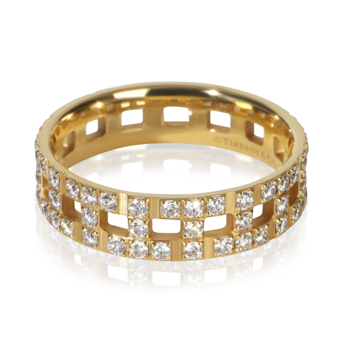 Tiffany & Co. Yellow Gold Diamond Tiffany T Wide Ring 2