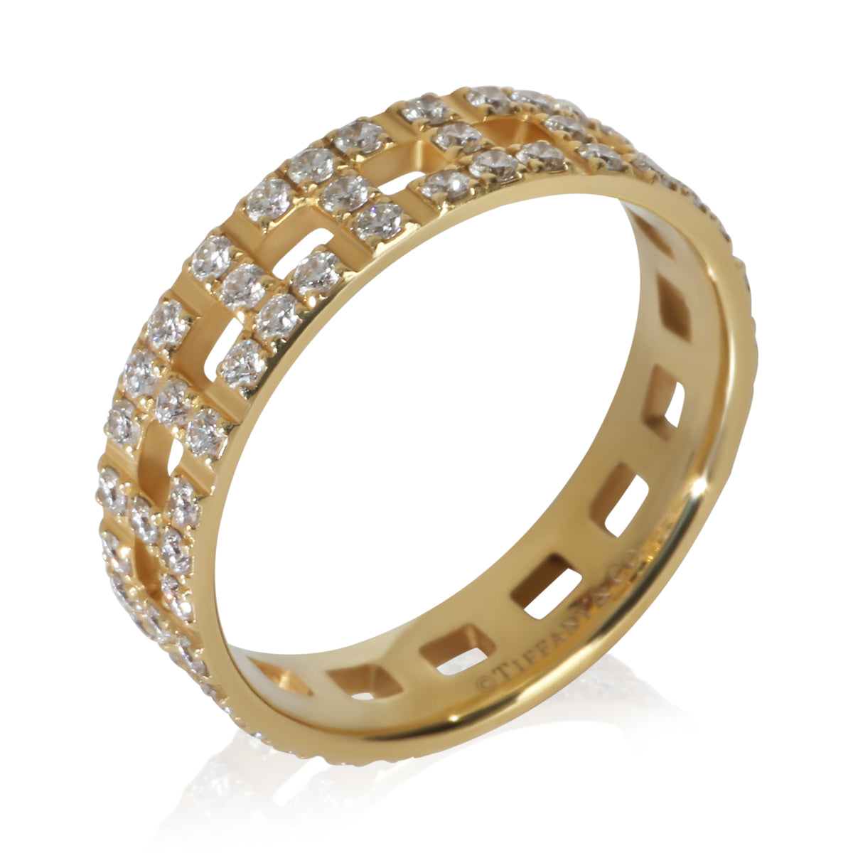 Tiffany & Co. Yellow Gold Diamond Tiffany T Wide Ring 4