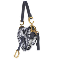Christian Dior Blue Denim Beaded Butterfly Medium Saddle Bag Handbag 2