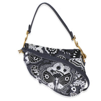 Christian Dior Blue Denim Beaded Butterfly Medium Saddle Bag Handbag 4
