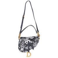 Christian Dior Blue Denim Beaded Butterfly Medium Saddle Bag Handbag 8