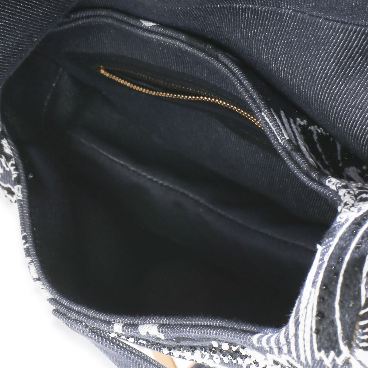 Christian Dior Blue Denim Beaded Butterfly Medium Saddle Bag Handbag 9