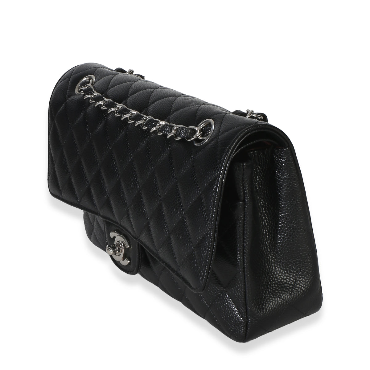 Chanel Black Quilted Caviar Medium Classic Double Flap Handbag Handbag 2