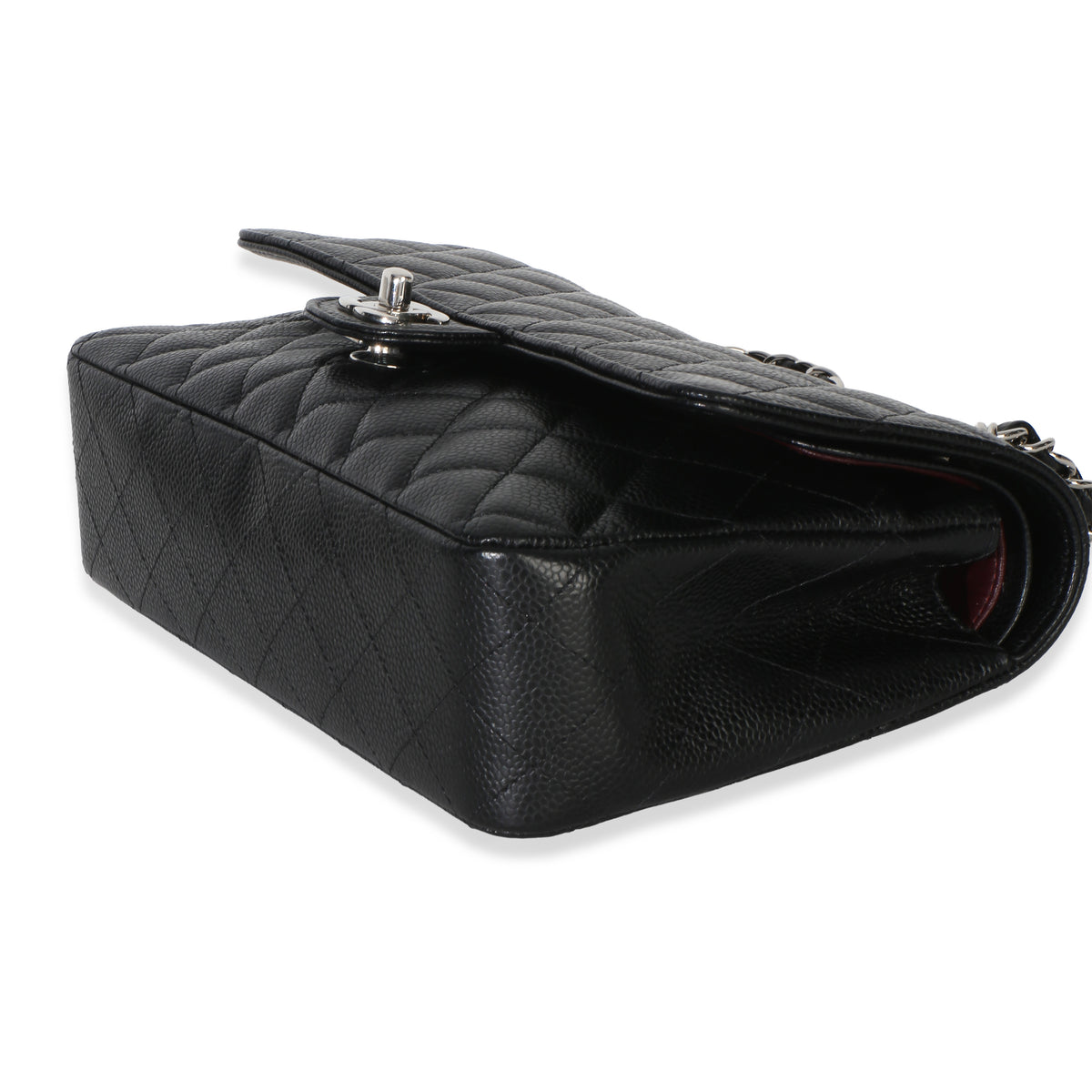 Chanel Black Quilted Caviar Medium Classic Double Flap Handbag Handbag 7