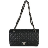 Chanel Black Quilted Caviar Medium Classic Double Flap Handbag Handbag 9