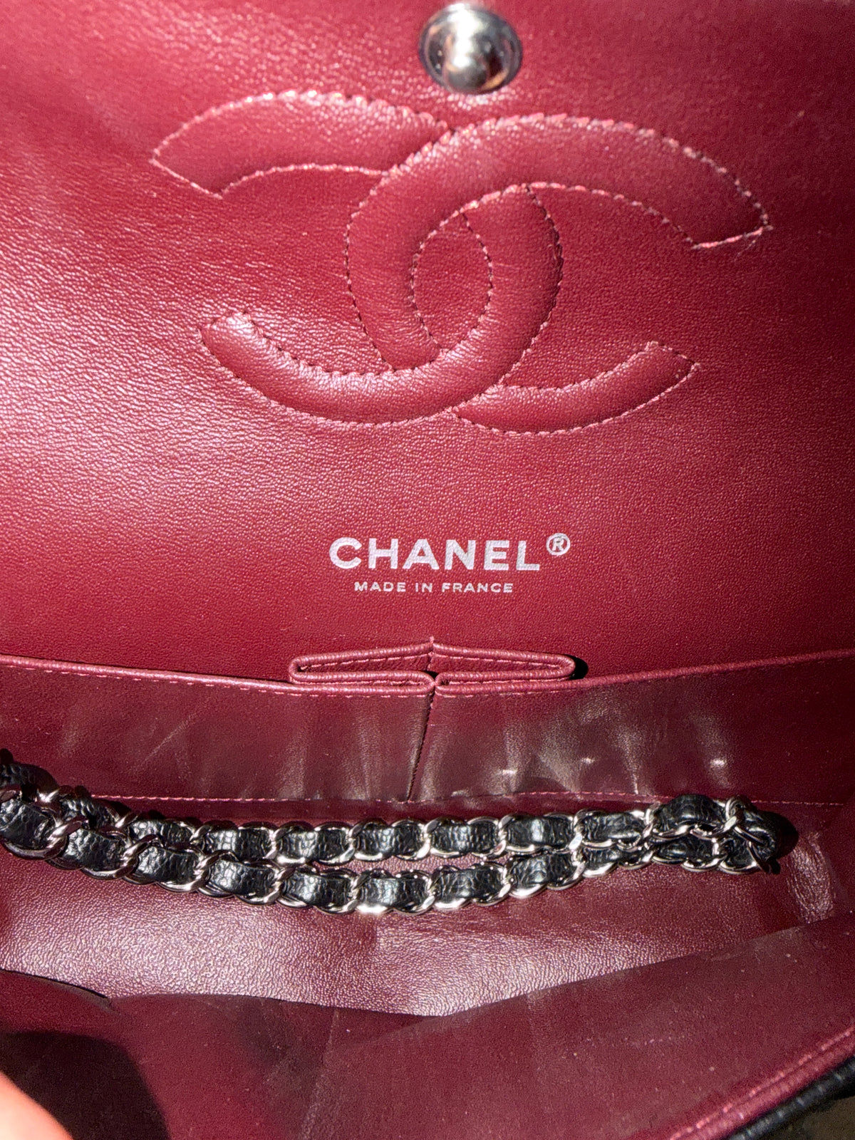 Chanel Black Quilted Caviar Medium Classic Double Flap Handbag Handbag ad3