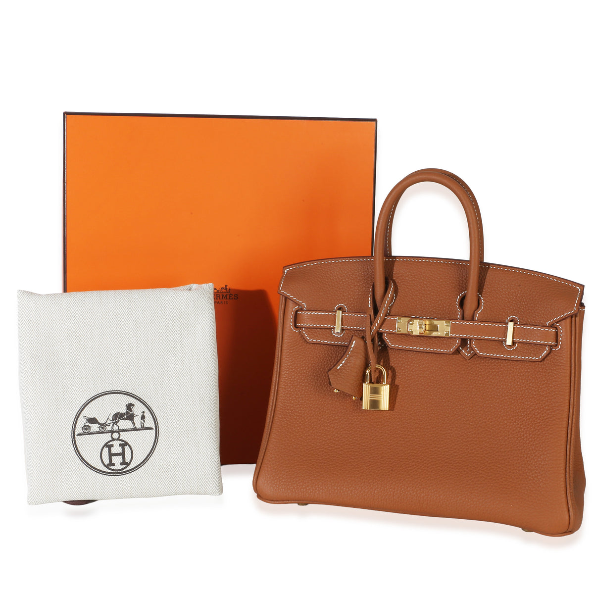 Hermès Gold Togo Birkin 25 GHW Handbag 8